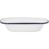 Argon Tableware White Enamel Pie Dish 20cm in Navy