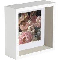 Nicola Spring 3D Deep Box Photo Frame - 6 x 6 with 4 x 4 Mount - White Mount