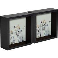 Nicola Spring 3D Deep Box Photo Frames - 6 x 6 - Pack of 2 in Black