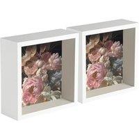 Nicola Spring 3D Deep Box Photo Frames - 6 x 6 - Pack of 2 in White