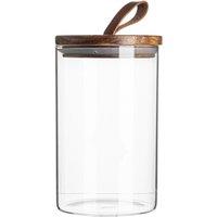 Argon Tableware Scandi Storage Jar with Leather Loop Lid 1 Litre in Clear