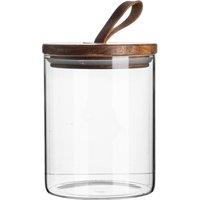 Argon Tableware Scandi Storage Jar with Leather Loop Lid 750ml in Clear