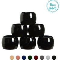 Argon Tableware Metallic Napkin Rings 4.5cm Pack of 6 in Black