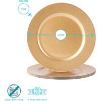 Argon Tableware Metallic Charger Plate - 33cm in Pink