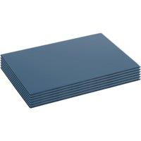 Harbour Housewares 6x Glass Placemats - 30 x 20cm - Dining Table Place Mats Protectors in Blue | Size: 30 x 20 cm