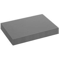 Harbour Housewares 6x Glass Placemats - 30 x 20cm - Dining Table Place Mats Protectors in Grey | Size: 30 x 20 cm