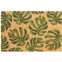 Nicola Spring Coir Door Mat - 90 x 60cm - Monstera | Size: 90 cm x 60 cm