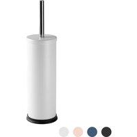 Harbour Housewares Round Toilet Brush & Holder - Cleaning Brush Set with Non Slip Base in Off-White