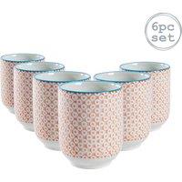 Nicola Spring Hand-Printed Tumblers - 280ml - Pack of 6 in Orange