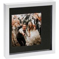 Nicola Spring 3D Box Photo Frame - 10 x 10 with 6 x 6 Mount - Grey Mount in White
