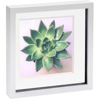Nicola Spring 3D Box Photo Frame - 10 x 10 with 8 x 8 Mount - Ivory Mount in White