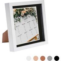 Nicola Spring 3D Box Photo Frame - 8 x 8 with 6 x 6 Mount - Grey Mount in White