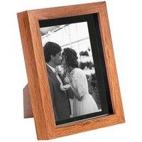 Nicola Spring 3D Box Photo Frame - 5 x 7 with 4 x 6 Mount - White Mount in Dark Brown