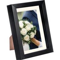 Nicola Spring 3D Box Photo Frame - 5 x 7 with 4 x 6 Mount - White Mount in Black