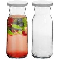 Argon Tableware Brocca Glass Carafes with Silicone Lids - 700ml - Pack of 2 in Clear