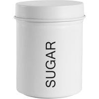Harbour Housewares Kitchen Sugar Canister - Round Metal Kitchen Storage Food Canister Tin in Off-White