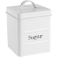 Harbour Housewares Kitchen Sugar Canister - Vintage Metal Kitchen Storage Food Canister in White