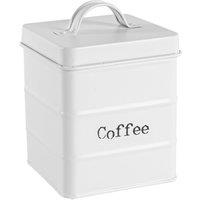 Harbour Housewares Kitchen Coffee Canister - Vintage Metal Kitchen Storage Food Canister in White