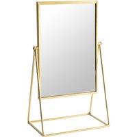 Harbour Housewares 39cm Rectangle Makeup Mirror - Dressing Table Tabletop Cosmetic Bathroom Mirror in Gold