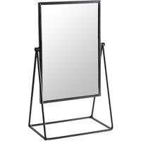 Harbour Housewares 39cm Rectangle Makeup Mirror - Dressing Table Tabletop Cosmetic Bathroom Mirror in Black