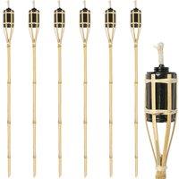 Harbour Housewares Bamboo Garden Fire Torches - 113cm - Pack of 6 in Natural