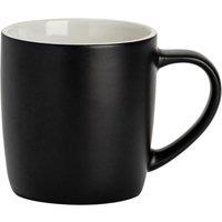 Argon Tableware Matte Coloured Coffee Mug - 350ml - Durable Stoneware Cappuccino Latte Tea Cup in Black