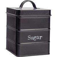 Harbour Housewares Kitchen Sugar Canister - Vintage Metal Kitchen Storage Food Canister in Black