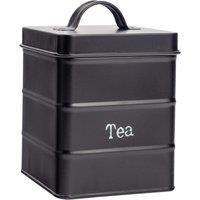 Harbour Housewares Kitchen Tea Canister - Vintage Metal Kitchen Storage Food Canister in Black