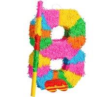 Fax Potato Pinatas Number 8 Cardboard Pinata, Stick & Blindfold Set Multi