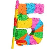 Fax Potato Pinatas Number 5 Cardboard Pinata, Stick & Blindfold Set Multi