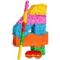 Fax Potato Pinatas Number 4 Cardboard Pinata, Stick & Blindfold Set Multi