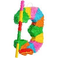 Fax Potato Pinatas Number 3 Cardboard Pinata, Stick & Blindfold Set Multi