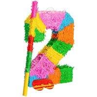 Fax Potato Pinatas Number 2 Cardboard Pinata, Stick & Blindfold Set Multi