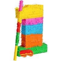 Fax Potato Pinatas Number 1 Cardboard Pinata, Stick & Blindfold Set Multi
