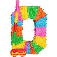 Fax Potato Pinatas Number 0 Cardboard Pinata, Stick & Blindfold Set Multi
