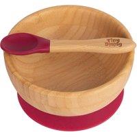 Tiny Dining Bamboo Baby Suction Bowl & Spoon Set in Red