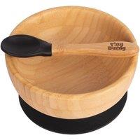 Tiny Dining Bamboo Baby Suction Bowl & Spoon Set in Black