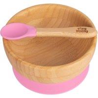 Tiny Dining Bamboo Baby Suction Bowl & Spoon Set in Pink