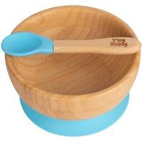 Tiny Dining Bamboo Baby Suction Bowl & Spoon Set in Blue