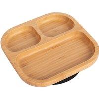 Tiny Dining Bamboo Suction Plate - Segmented - Divided Non-Slip Baby Weaning Plate in Black