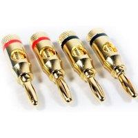 Loops 8x Premium 4mm Banana Plugs 24k Gold Plated Speaker Cable Amp HiFi Connectors in Black