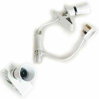 Loops 2m Clip-on Spot Light Bulb Lamp Holder - Mains Cable - 60W 5A - B22 Bayonet