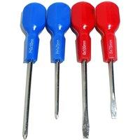 Loops 4 Piece Hand Screwdriver Set/Kit Slotted & Phillips Work / Home Garages