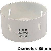 Loops Bi Metal Core Drill Bits 86mm Diameter HSS STEEL Wood Hole Saw Worktop Cutters in Metallics