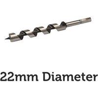 Loops 22mm x 235mm Long Hardened Steel Auger Drill Bit Hex Shank Shaft Woodwork Timber in Metallics