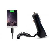 FX Powabud 'Car Charger' with LED Indicator for Phones 5 & Above Black