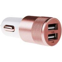 FX Powabud 'Car Charger' USB 2.1A Twin Socket Rose Gold