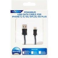FX Factory Powabud Nylon Braided USB 'Data Cable' For iPhone Black