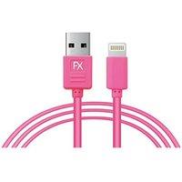 FX Powabud USB 'Data Cable' for iPhone 6/6-Plus/5G/5S/5C Pink