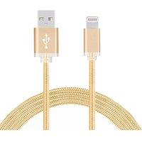 FX Powabud Nylon Braided USB 'Data Cable' for Phone Gold